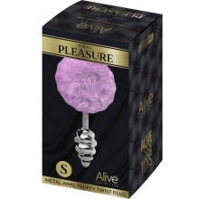 ALIVE - PLUG DE PRAZER ANAL ESPIRAL METAL FLUFFY VIOLETA