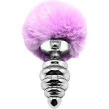 ALIVE - ANAL PLEASURE PLUG SPIRAL METAL FLUFFY VIOLET SIZE M