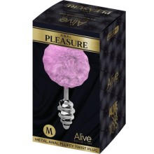 ALIVE - PLUG PIACERE ANALE SPIRALE METALLO FLUFFY VIOLA TAGLIA M