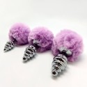 ALIVE - PLUG DE PRAZER ANAL ESPIRAL METAL FLUFFY VIOLETA