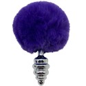 ALIVE - PLUG PIACERE ANALE SPIRALE METALLO FLUFFY VIOLA SCURO