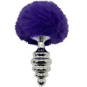 ALIVE - PLUG PIACERE ANALE SPIRALE METALLO FLUFFY VIOLA SCURO