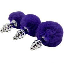 ALIVE - PLUG PIACERE ANALE SPIRALE METALLO FLUFFY VIOLA SCURO