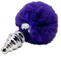 ALIVE - PLUG PIACERE ANALE SPIRALE METALLO FLUFFY VIOLA SCURO