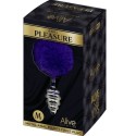 ALIVE - PLUG PIACERE ANALE SPIRALE METALLO FLUFFY VIOLA SCURO