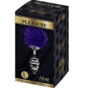 ALIVE - PLUG DE PLAISIR ANAL SPIRAL METAL FLUFFY VIOLET FONCÉ