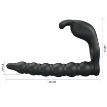 PRETTY LOVE - BLACKNEY PENIS RING WITH BLACK VIBRATOR PLUG