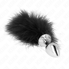 KINK - STAINLESS STEEL ANAL PLUG 11 x 7 CM WITH FEATHER 11 CM