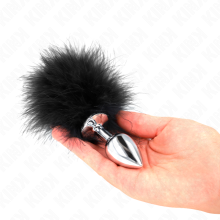 KINK - STAINLESS STEEL ANAL PLUG 11 x 7 CM WITH FEATHER 11 CM