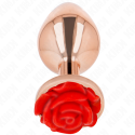 KINK - PLUG ANAL ROSA OURO COM ROSA VERMELHA L