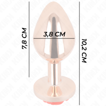 KINK - PLUG ANAL ROSA OURO COM ROSA VERMELHA L