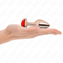 KINK - PINK GOLD ANAL PLUG WITH RED ROSE M