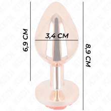 KINK - PINK GOLD ANAL PLUG WITH RED ROSE M