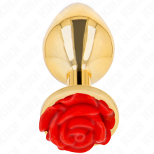 KINK - PLUG ANAL OURO ROSA VERMELHO TAMANHO L