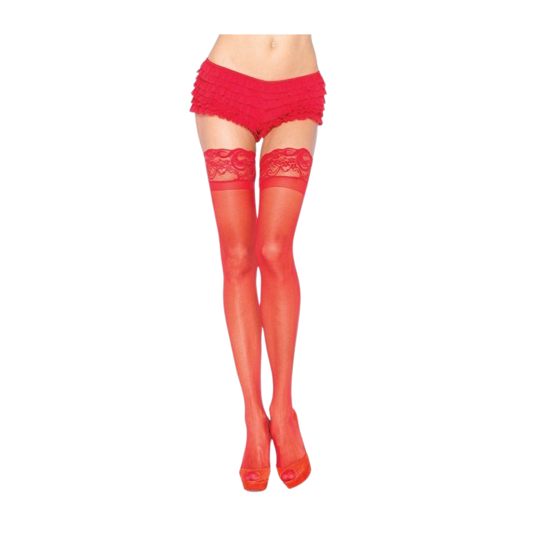 LEG AVENUE - RED TIGHTS WITH SELF-ADHESIVE LACE