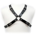 LEATHER BODY - SCHWARZER SCHNALLE HARNESS FÜR MNNER