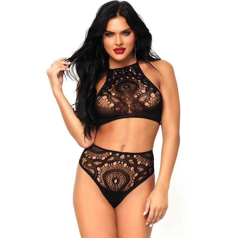 LEG AVENUE - 2-TEILIGES SET TOP UND HÖSCHE S/M LEG AVENUE - 2-TEILIGES SET TOP UND HÖSCHE S/M