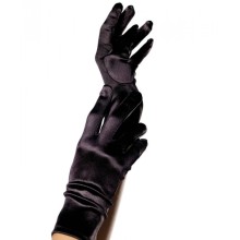 LEG AVENUE - SATIN GLOVES BLACK