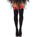 LEG AVENUE - CALZAMAGLIA IN NYLON NERO CON FIOCCO ROSSO TAGLIA