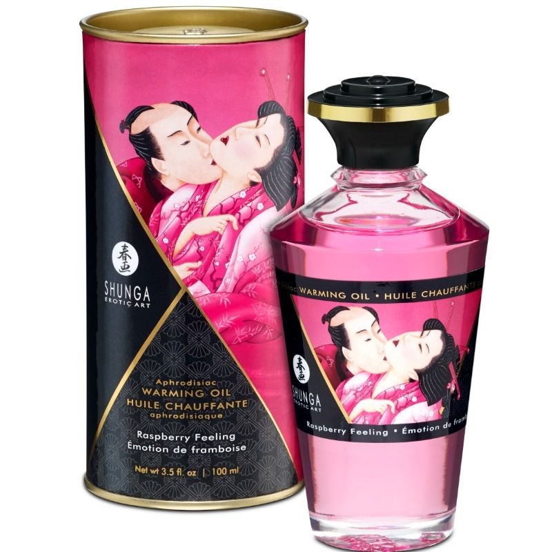 SHUNGA - HUILE DE MASSAGE EFFET THERMIQUE SAVEUR INTENSE DE FRAMBOISE 100 ML