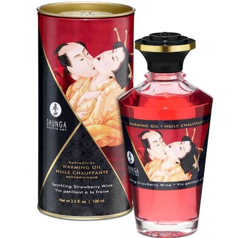 SHUNGA - ÓLEO DE MASSAGEM COM EFEITO CALOR DE MORANGOS E CAVA