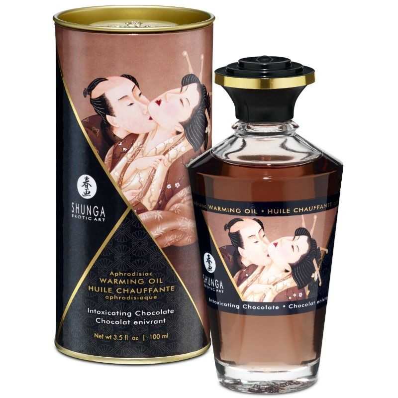 SHUNGA - MASSAGE OIL WITH HEAT EFFECT INTENSE CHOCOLATE FLAVOR