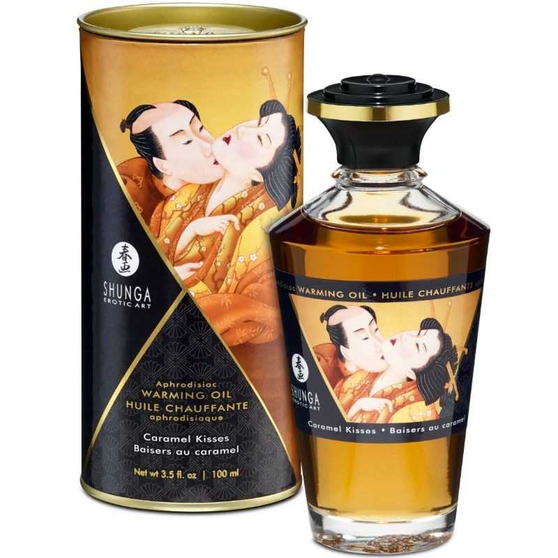 SHUNGA - OLIO DA MASSAGGIO CON EFFETTO CALORE SAPORE CARAMELLO