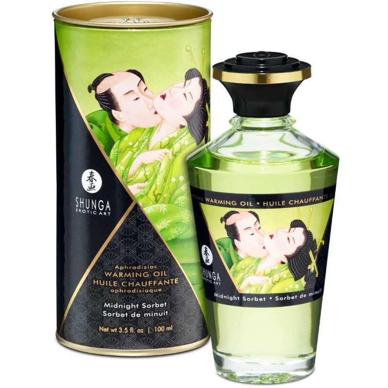 SHUNGA - MASSAGE OIL WITH HEAT EFFECT MIDNIGHT SORBT FLAVOR 100