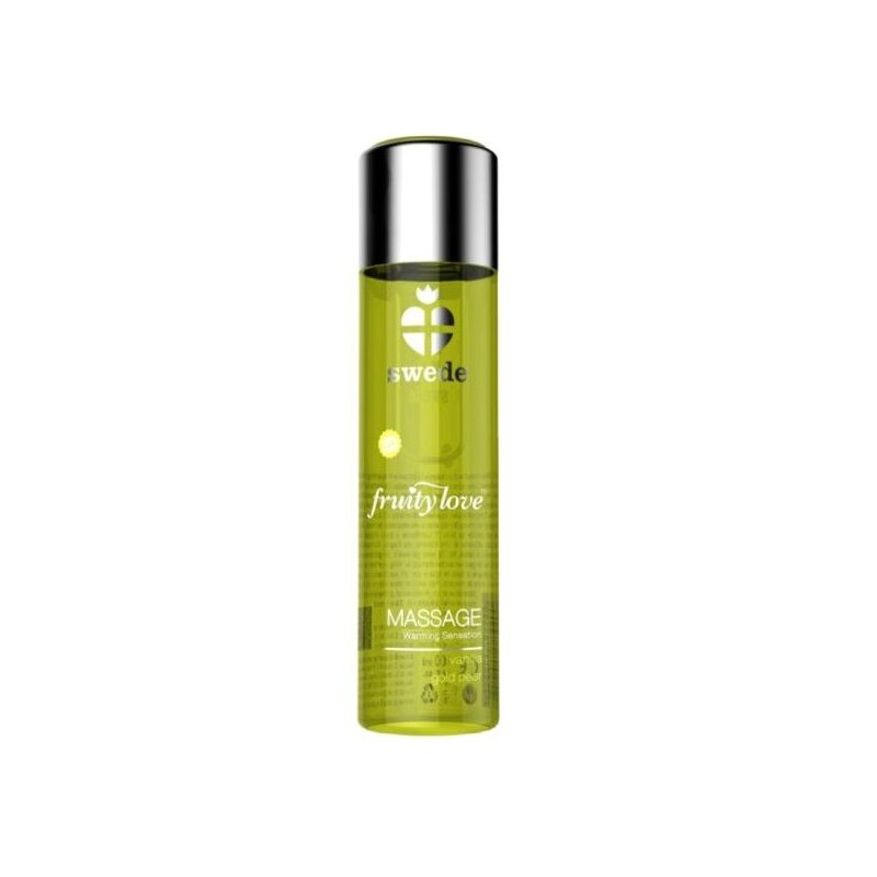 SWEDE - FRUITY LOVE MASSAGEÖL MIT WÄRMENDEM EFFEKT, VANILLE UND GOLDBIRNE 60 ML.