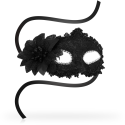 OHMAMA - ANTIZAZ MASKS VENETIAN STYLE SIDE FLOWER - BLACK