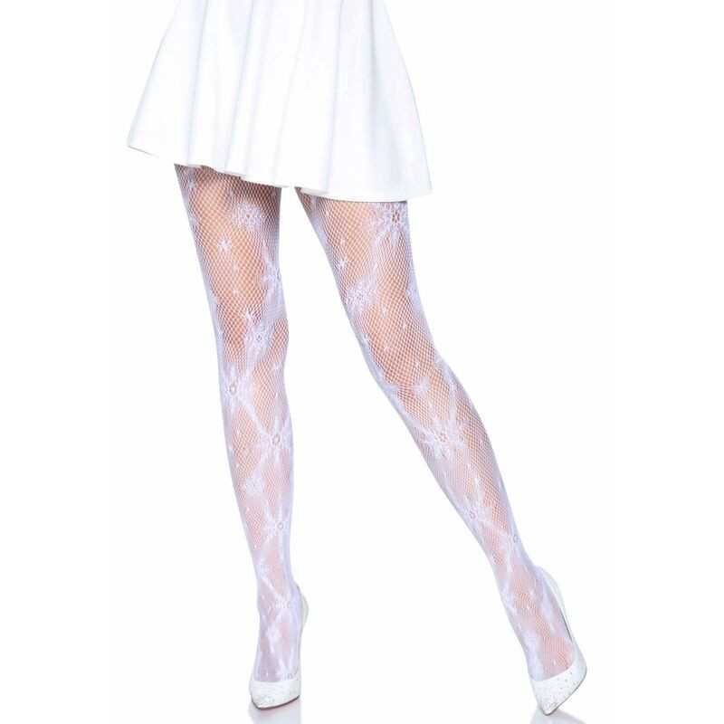 LEG AVENUE - SNOWFLAKE FISHNET TIGHTS ONE SIZE