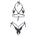LEG AVENUE - TWO PIECES SET BRA AND PANTY OF BUTTERFLIES PEARLS
