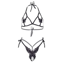 LEG AVENUE - TWO PIECES SET BRA AND PANTY OF BUTTERFLIES PEARLS