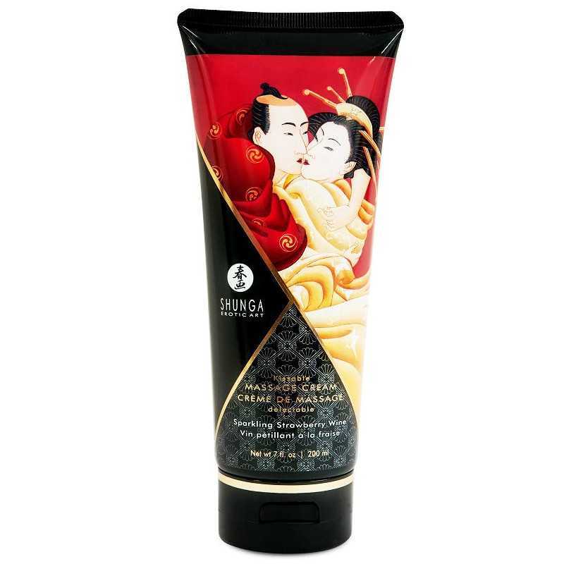 SHUNGA - CRÈME DE MASSAGE FRAISE ET CAVA 200 ML