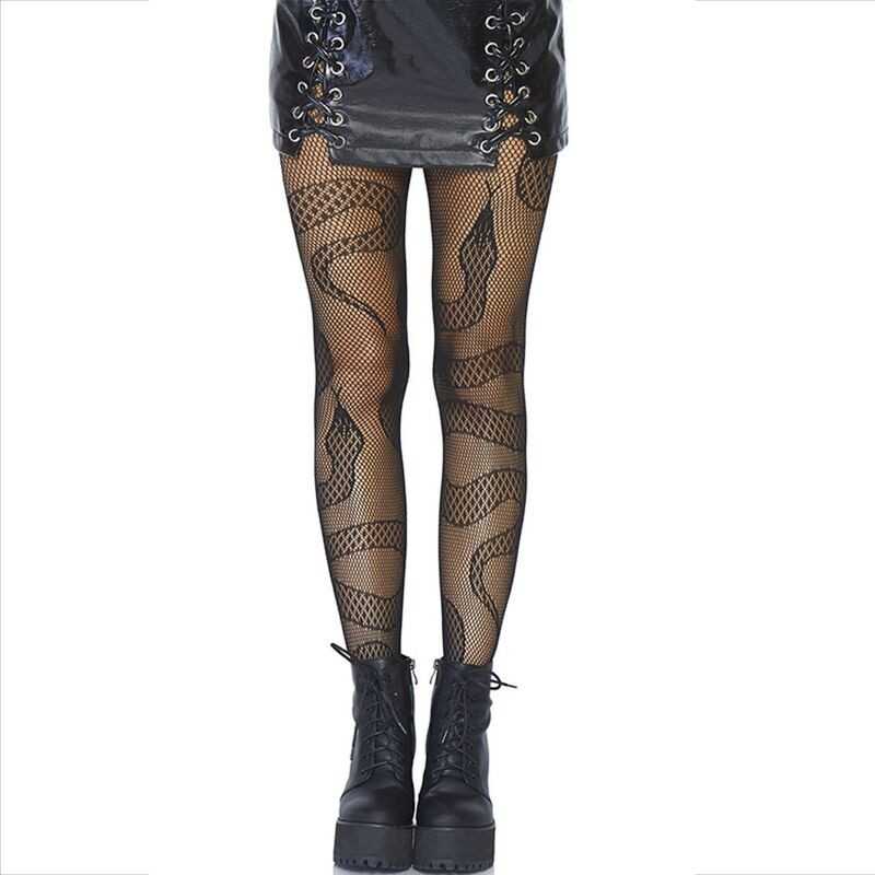 LEG AVENUE - STRÜMPFE NET SNAKES SCHWARZ LEG AVENUE - STRÜMPFE NET SNAKES SCHWARZ