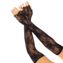 LEG AVENUE - LUVAS SEM DEDOS FLORAL NETWORK BRANCA