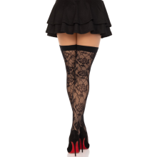 LEG AVENUE - WILD ROSES NET STOCKS BLACK