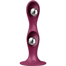 SATISFYER - DILDO DOUBLE BALL-R SILICONE AZUL