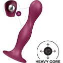 SATISFYER - DOUBLE BALLR SILICONE DILDO GARNET