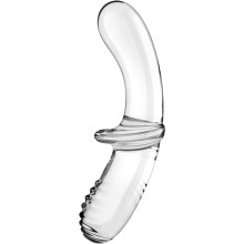 SATISFYER - DILDO DE CRISTAL DUPLO AZUL