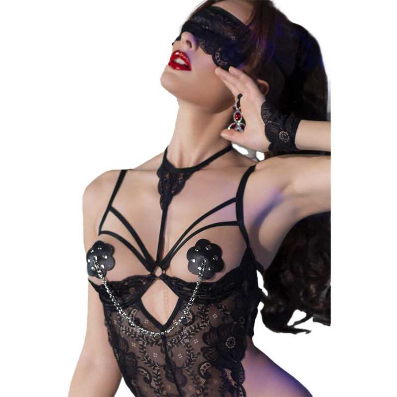 CHILIROSE - CR 4675 CACHE TÉTONS NOIR CHILIROSE - CR 4675 CACHE TÉTONS NOIR