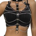 SUBBLIME - CHEST HARNESS LEATHER CHAINS BLACK ONE SIZE