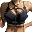 SUBBLIME - LEATHER RING CHEST HARNESS BLACK ONE SIZE