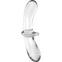 SATISFYER - DILDO DE CRISTAL DUPLO AZUL