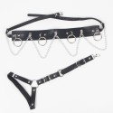 SUBBLIME - BELT AND GARTER HARNESS WITH RINGS AND CHAINDETAIL ONE SIZE