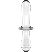 SATISFYER - DILDO DE CRISTAL DUPLO AZUL