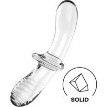 SATISFYER - DILDO DE CRISTAL DUPLO AZUL