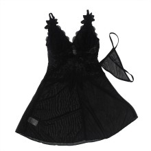 SUBBLIME - BABYDOLL TECIDO DE TULE COM DETALHE RENDA E FLOR