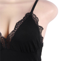 SUBBLIME - TEDDY DÉTAIL DENTELLE FLORALE NOIR L/XL