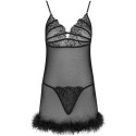 LIVCO CORSETTI FASHION - CONJUNTO ZERUNAM BABYDOLL + TANGA PRETA